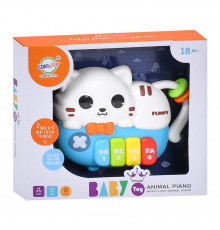 Детское пианино "Котик" 503-23 звуки животных 15 см, музыка
