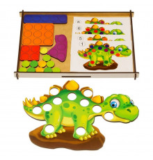 Деревянная мозаика "Динозаврик" Ubumblebees (ПСД193) PSD193, 8 карт с заданиями