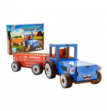 Детский деревянный 3D конструктор "Трактор" Puz-00933, 69 деталей