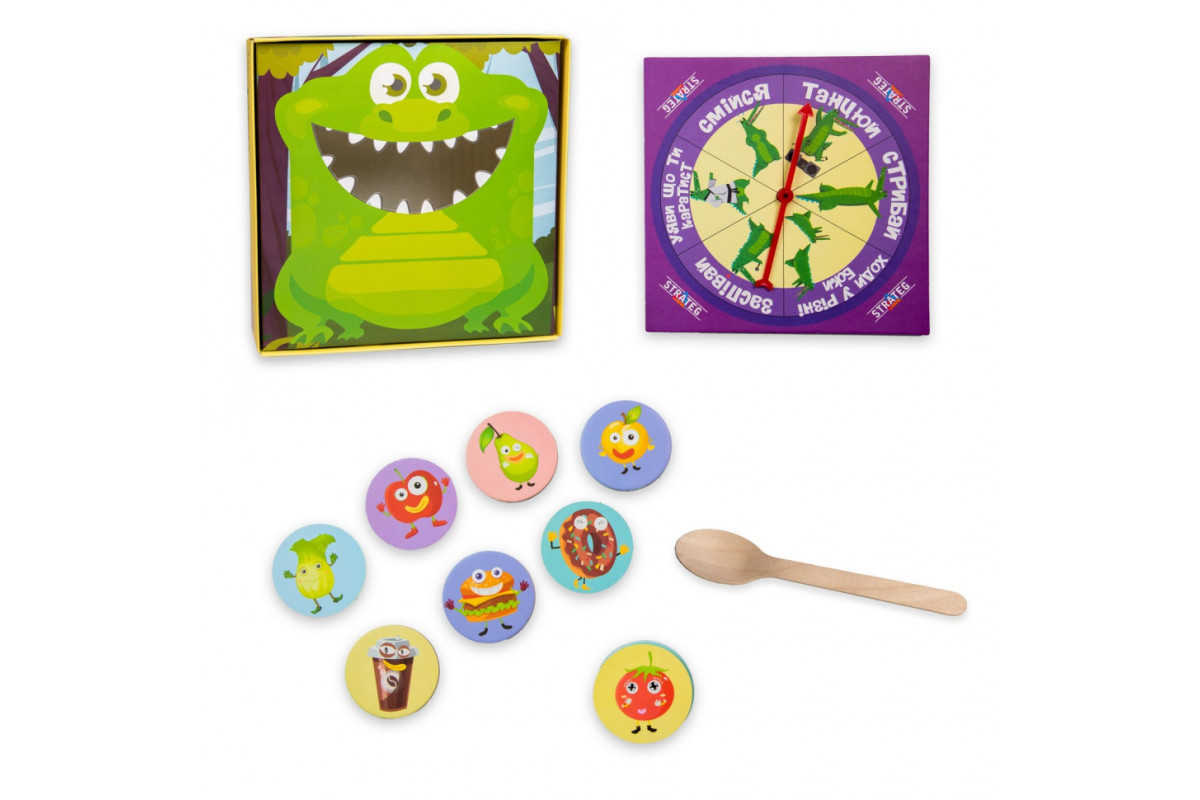 Настільна гра "Погодуй мене - крокодил" 30379 інструкція 20 фішок, рулетка