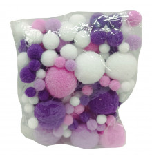 Декоративні помпони для творчості S-05_помпон 1-3 см 145-155 штук