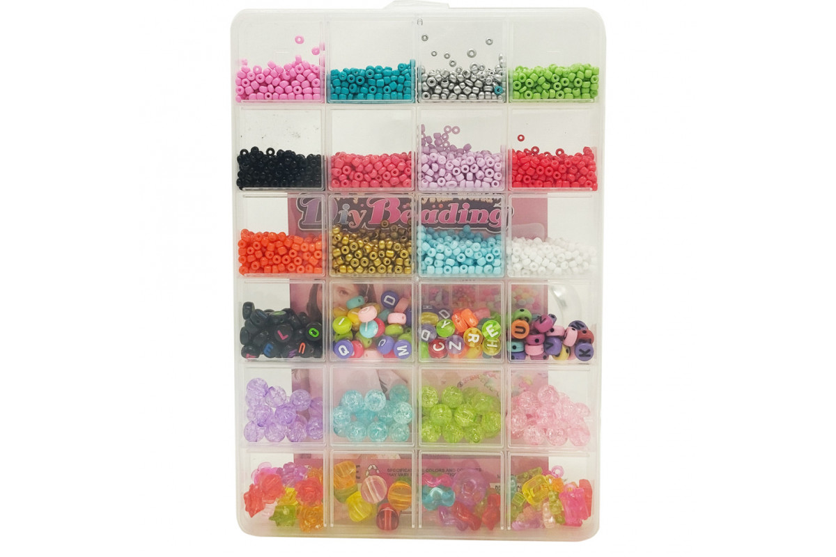 Дитячий набір бісеру для створення прикрас 610-34 ножиці, волосінь у комплекті