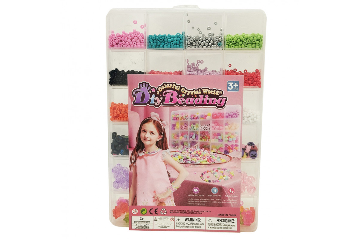 Дитячий набір бісеру для створення прикрас 610-34 ножиці, волосінь у комплекті