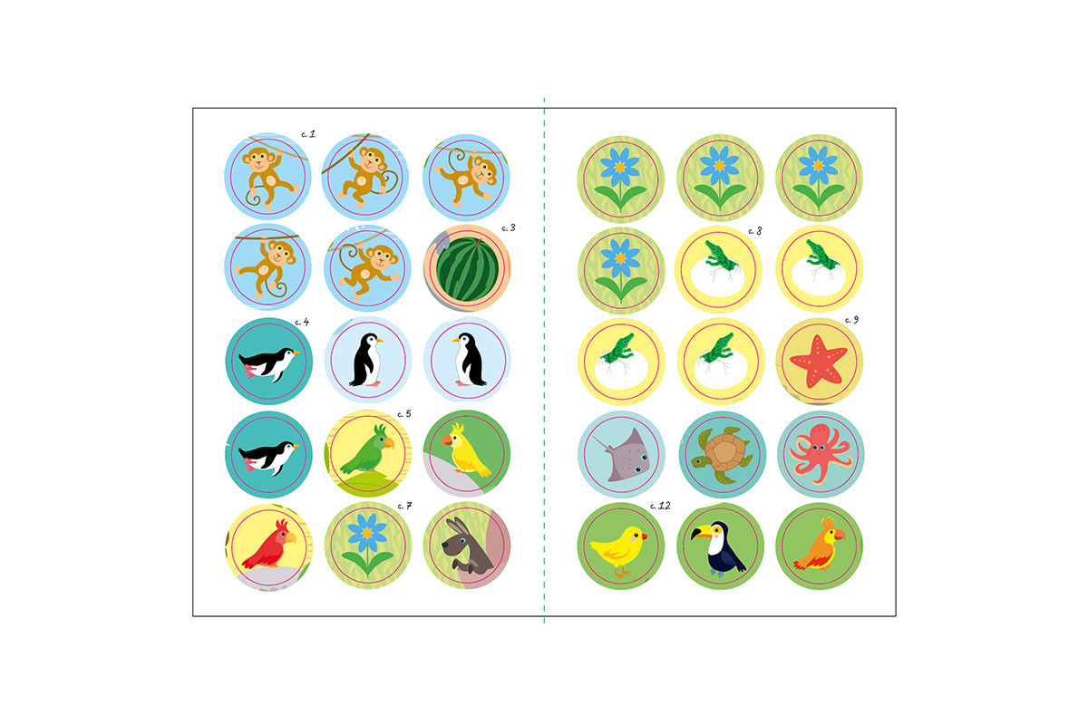 Книжка с наклейками Малыш Кис-Кис "Зоопарк" 1841003, 12 страниц