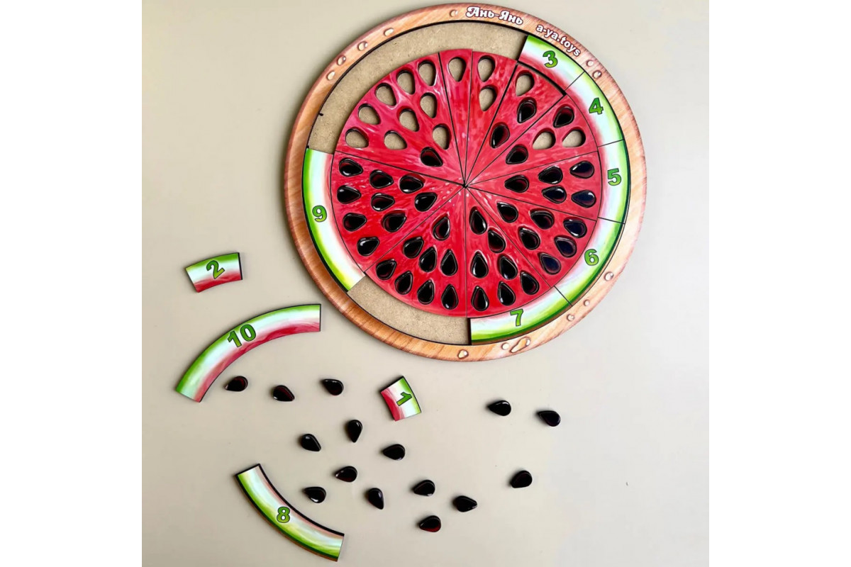 Дерев'яний пазл-сортер "Кавун - 2" (ПСД171) PSD171