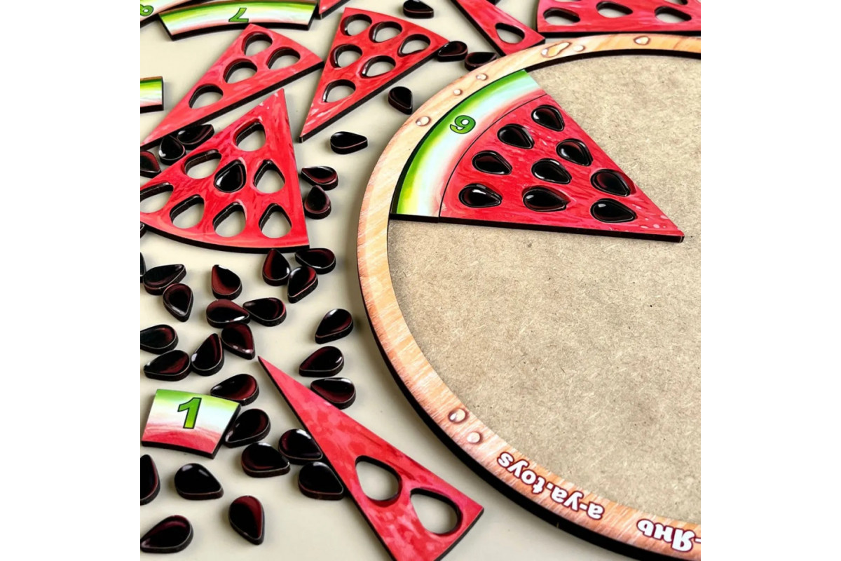 Дерев'яний пазл-сортер "Кавун - 2" (ПСД171) PSD171