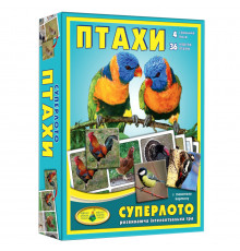 Дитяча настільна гра супер ЛОТО "Птахи" 81930 картки птахів - 36 шт