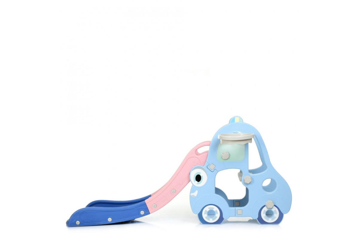 Детская горка L-CC01-4 пластик, с баскетбольным кольцом