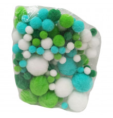 Декоративные помпоны для творчества S-06_помпон 1-3 см 145-155 штук
