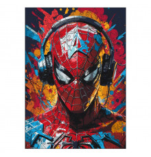 Фигурный пазл из дерева "Человек-паук" PZ003-A3W-AC 180-250 деталей, А3 с мешочком и лентой