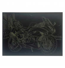 Гравюра А4 "Мотоцикл" ГрА4-11з эконом вариант в пакете 29,7х21 см
