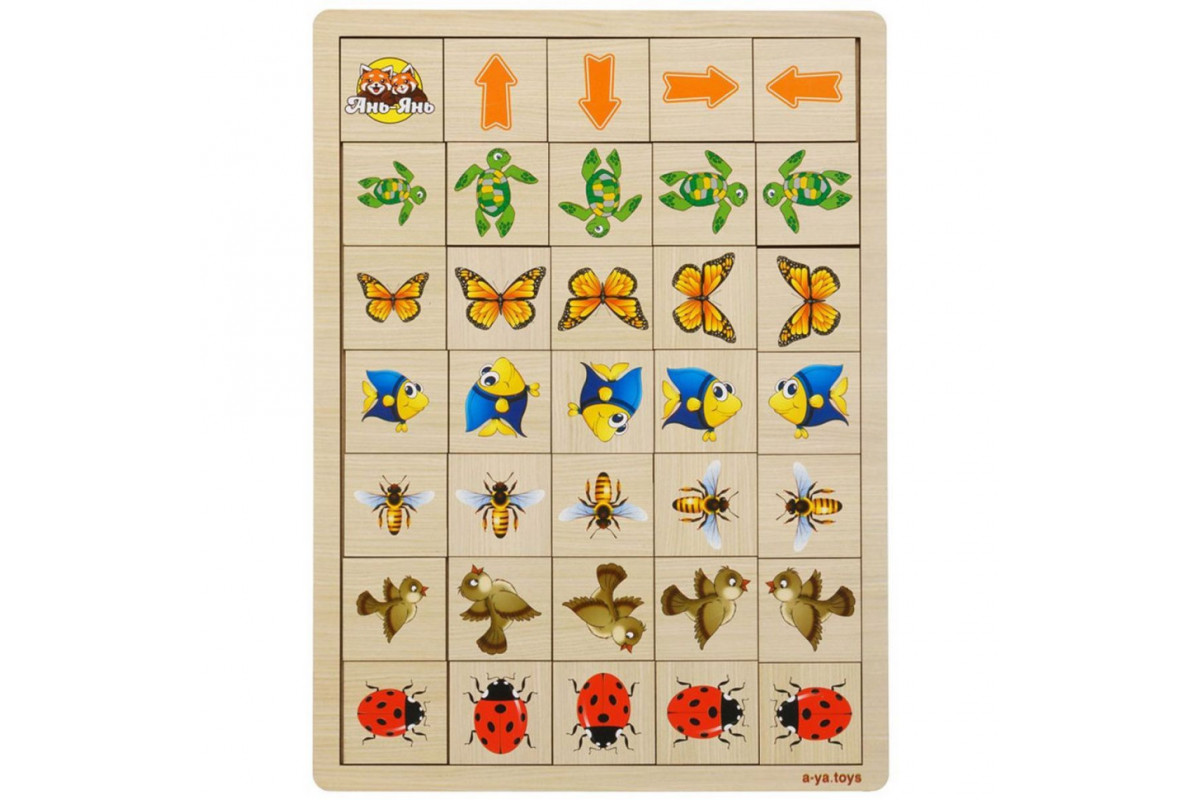 Дерев'яна настільна гра "Вкажіть напрямок - 2" Ubumblebees (ПСФ007) PSF007 пазл-сортер