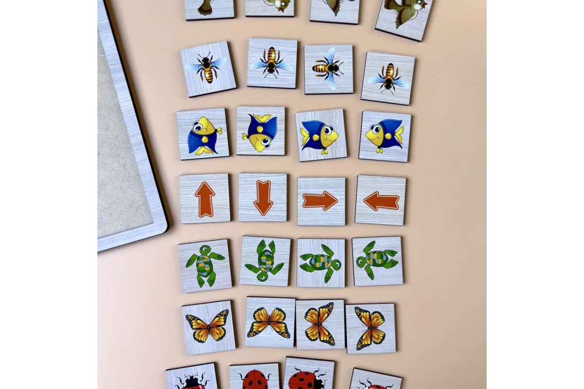 Дерев'яна настільна гра "Вкажіть напрямок - 2" Ubumblebees (ПСФ007) PSF007 пазл-сортер