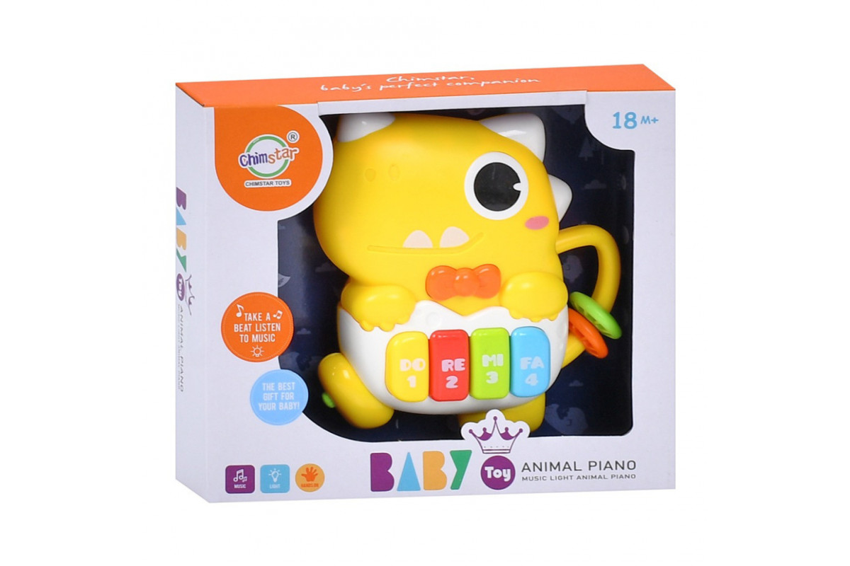 Дитяче піаніно "Динозаврик" 503-21 звуки тварин 15 см, музика