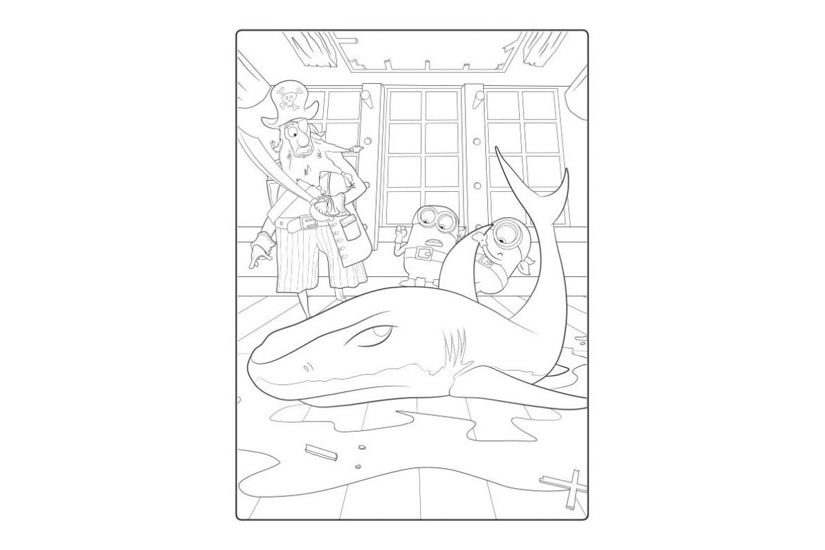 Раскраска Миньоны "Миньоны-пираты" 1433003 с наклейками