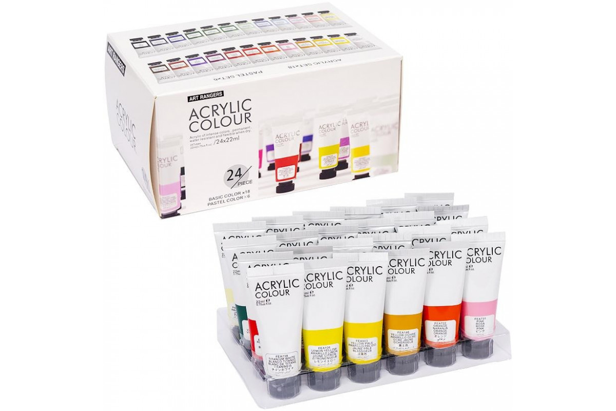 Набор акриловых красок "Art Ranger" PA32.24022.A, 24 цвета