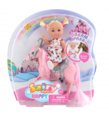 Кукла типа Барби малышка на пони DEFA 8410 3 вида Розовый