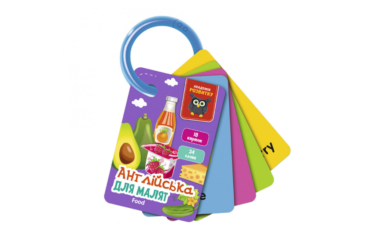 Карточки на кольце "Еда" VT5000-17 английский язык