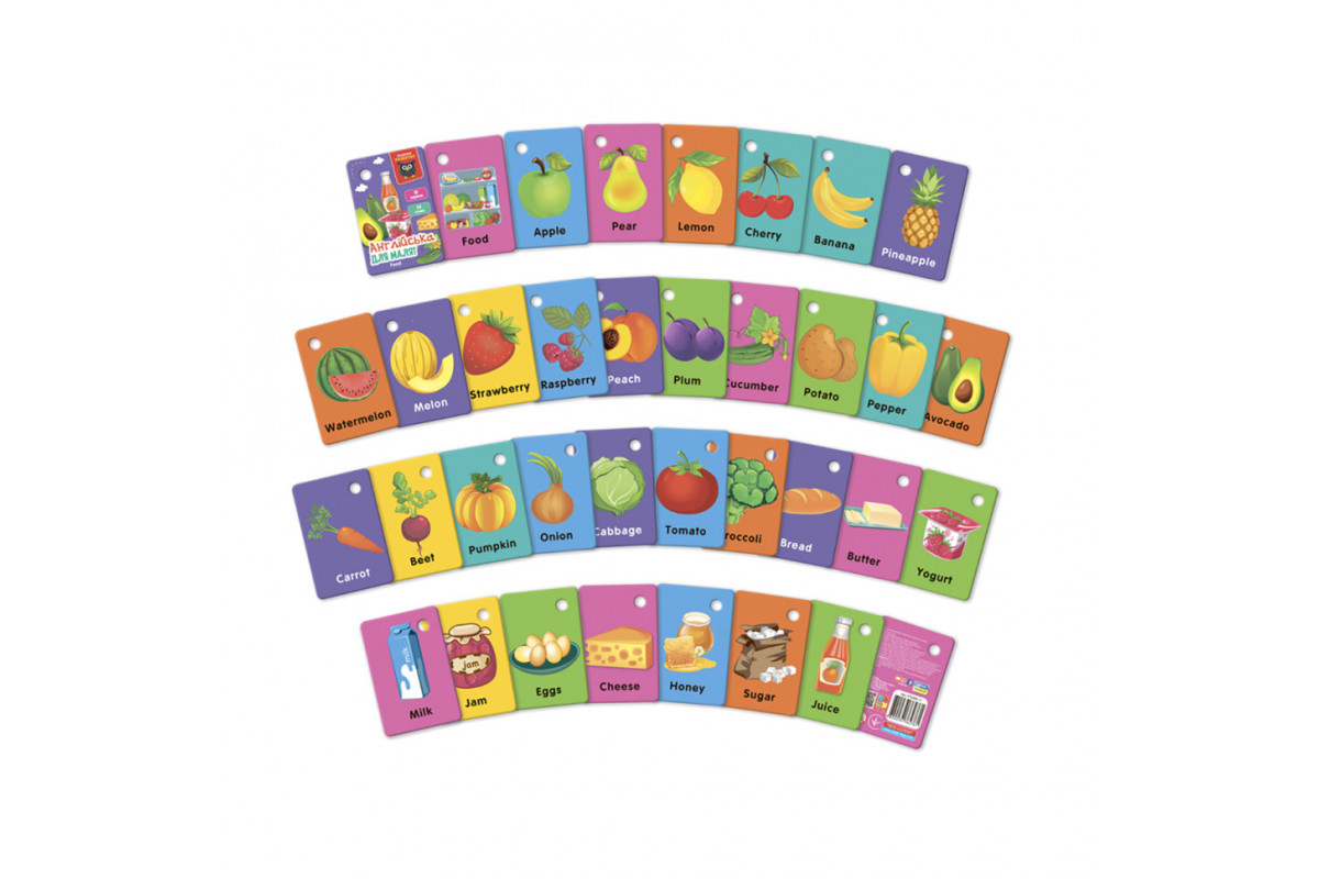 Карточки на кольце "Еда" VT5000-17 английский язык