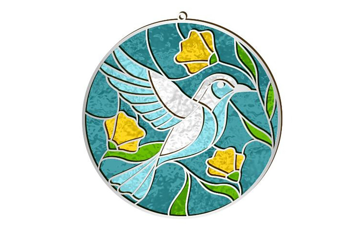 Набор для витражной живописи по номерам "Весна прилетела" FDSGK-008