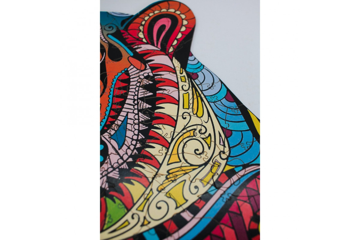 Фігурний дерев'яний пазл A3 "Загадковий тигр" PuzA3-03110, 129 деталей