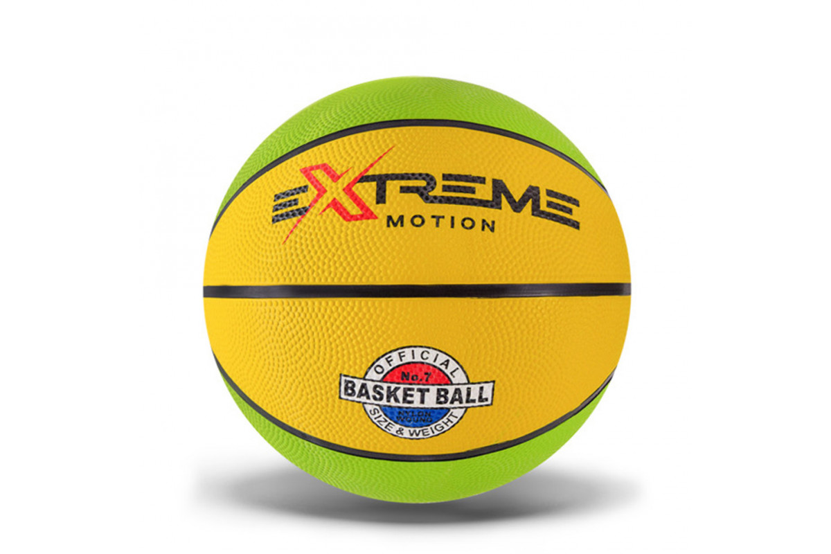 М'яч баскетбольний Extreme Motion BB1485 № 7, 520 грам Зелено-жовтий