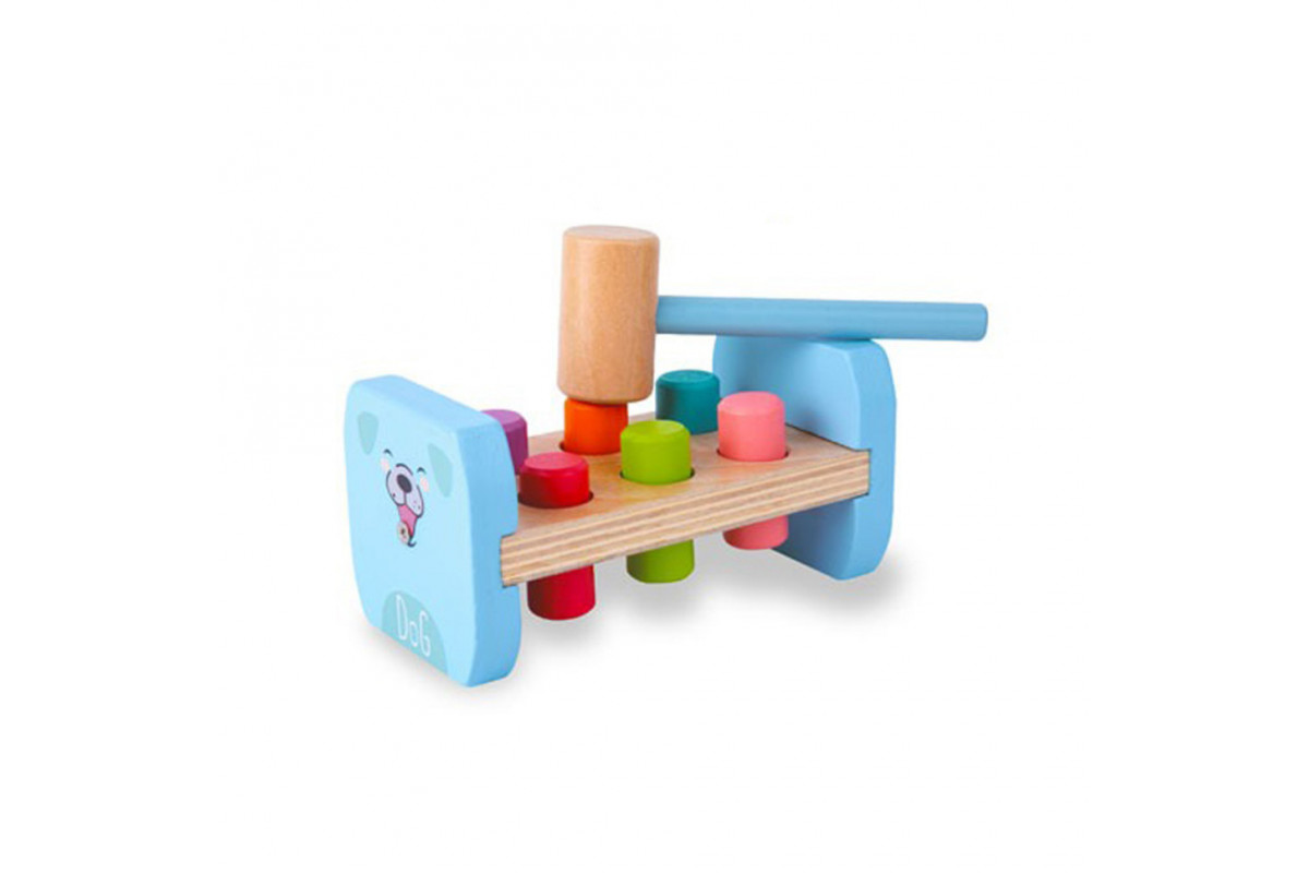 Дерев'яна іграшка стукачка "Собачка" MD 0839 молоток Собака