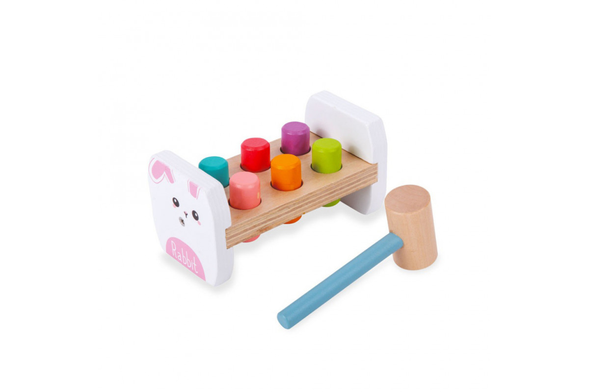 Деревянная игрушка стукачка "Собачка" MD 0839 молоток Кролик