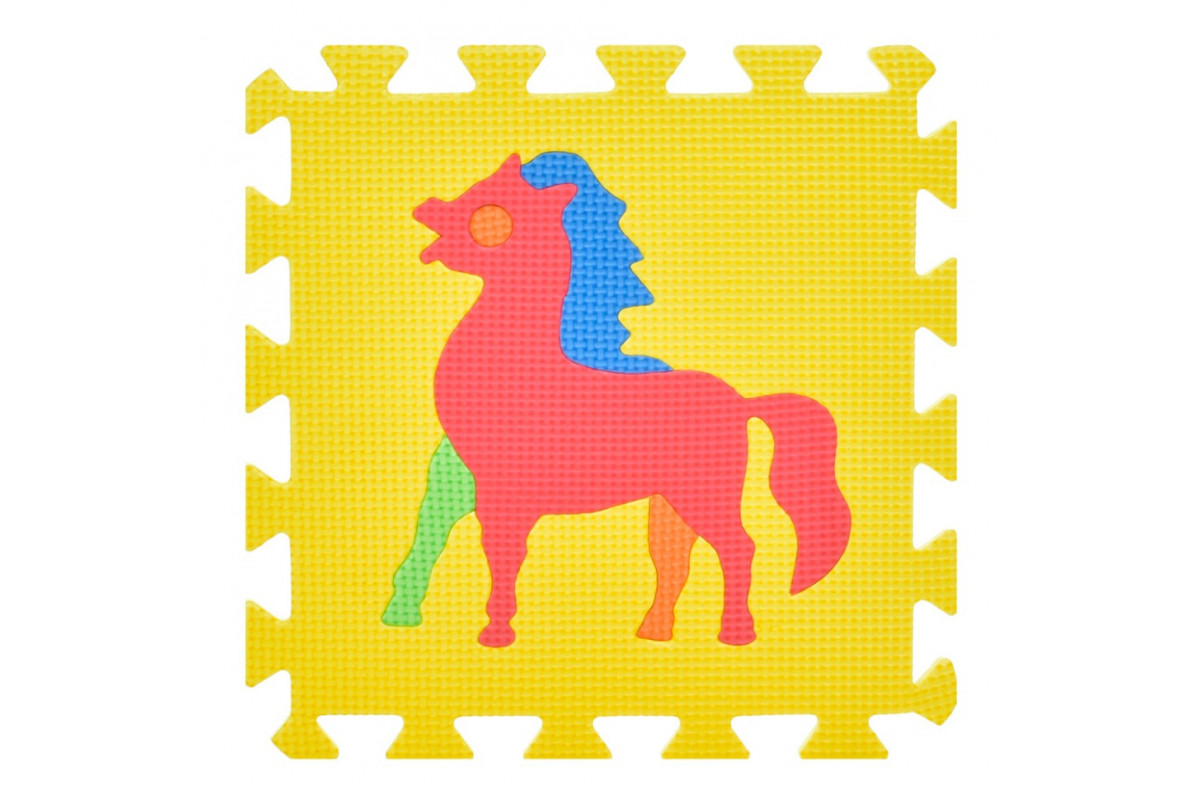 Детский коврик Мозаика "Животные" M 0376-1, 10 деталей, EVA, 30х30 см