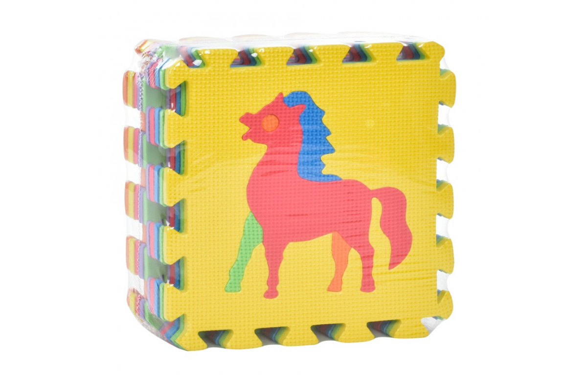 Детский коврик Мозаика "Животные" M 0376-1, 10 деталей, EVA, 30х30 см