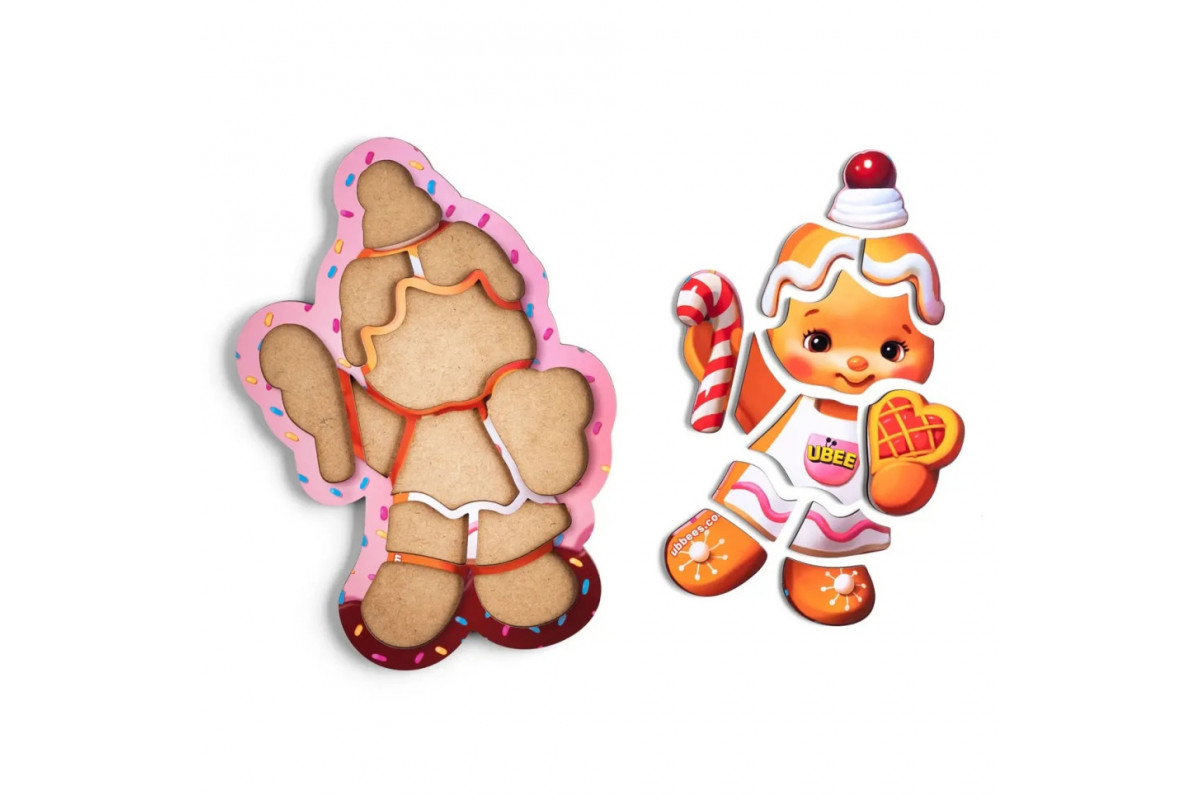 Дерев'яний пазл-вкладиш "Новорічне печиво" (ПСФ149) PSF149