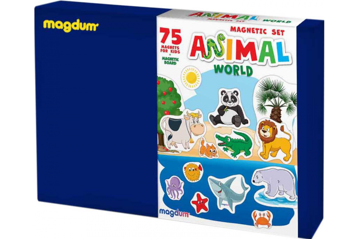 Набор магнитов Мир животных Большая магнитная история ML4032-05 EN 75 магнитов