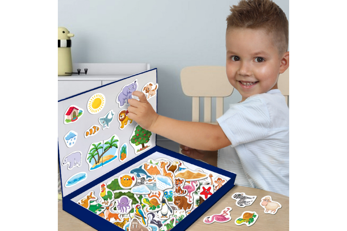 Набор магнитов Мир животных Большая магнитная история ML4032-05 EN 75 магнитов