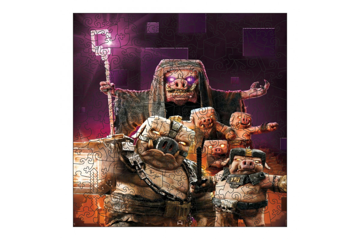 Фигурный пазл из дерева "Майнкрафт" PZ005-A3C-AC 180-250 деталей, размер А3,  картонная коробка