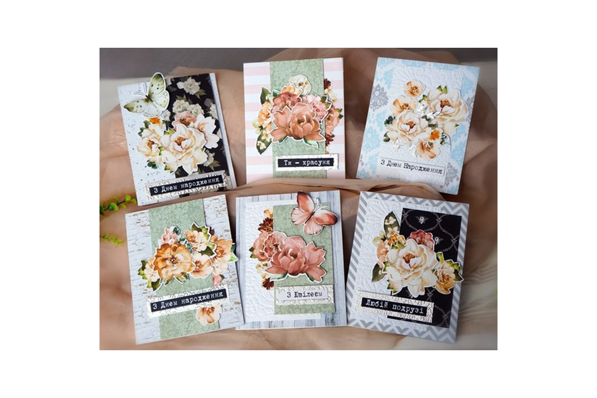 Набір для створення вітальних листівок "Where beauty lives" FDGCK-047, 6 шт