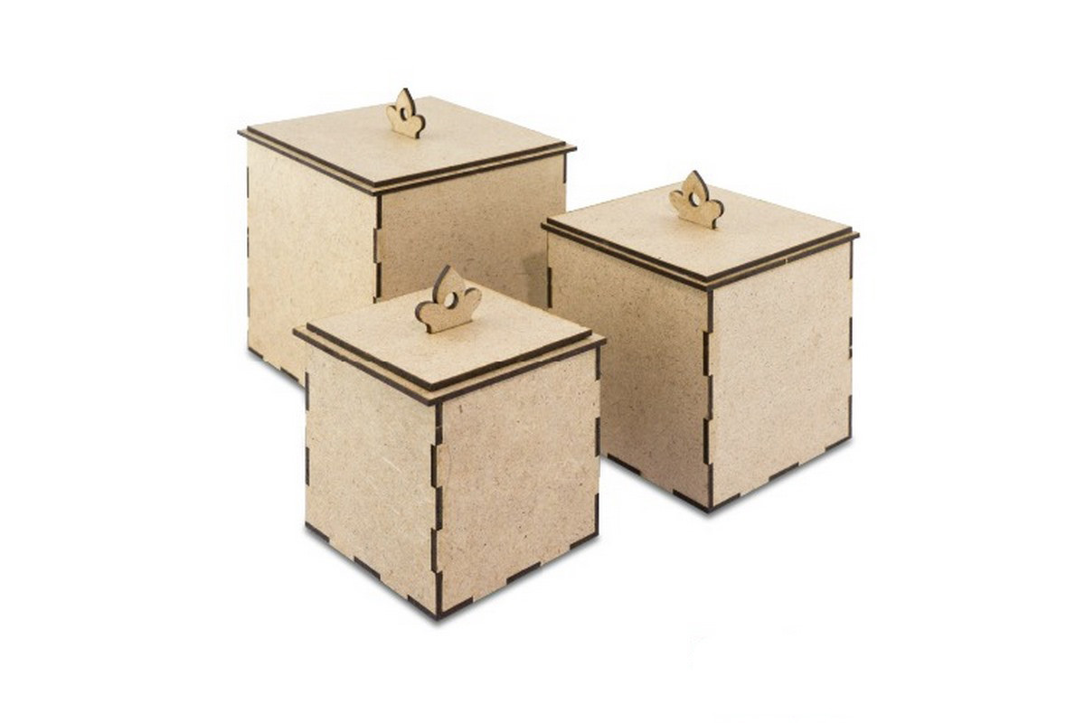 Заготовка для декорирования "Шкатулки для бижутерии" FDPO-038, 3 штуки