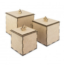 Заготовка для декорирования "Шкатулки для бижутерии" FDPO-038, 3 штуки