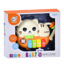 Детское пианино "Котик" 503-19 звуки животных 15 см, музыка