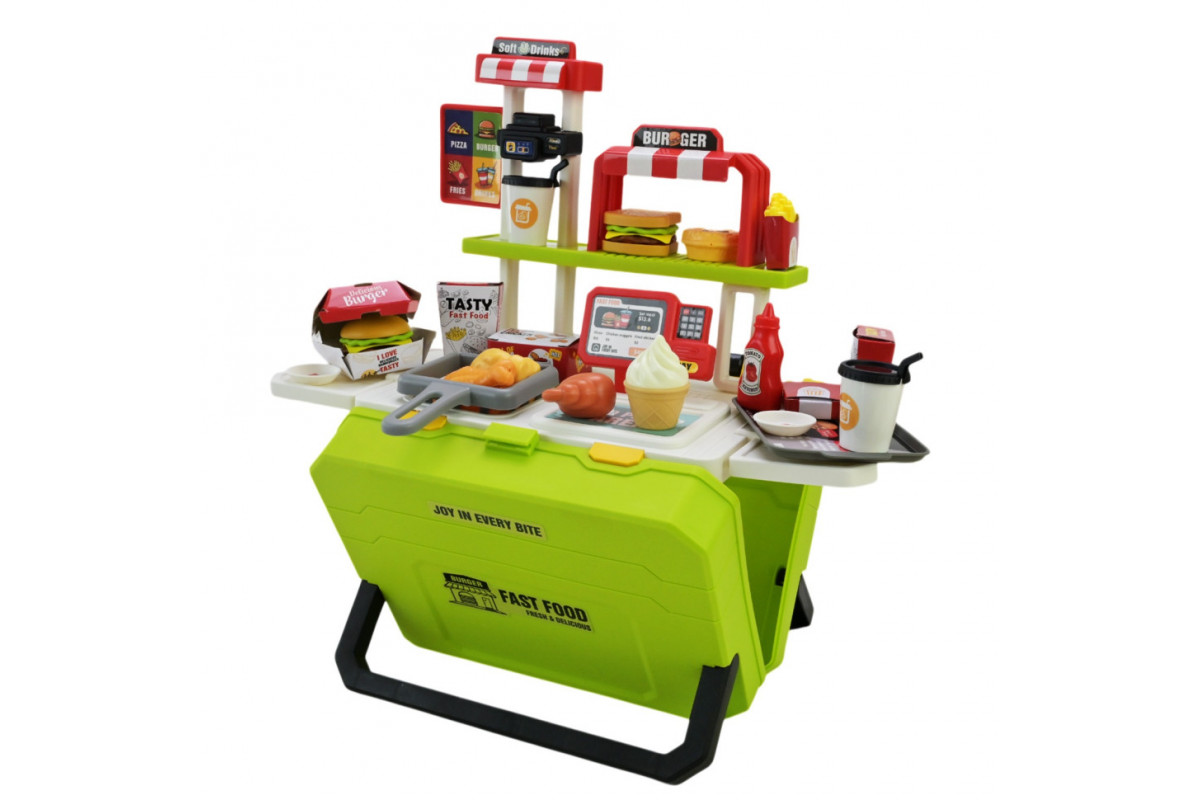 Детская игрушечная кухня "Фаст-фуд" 668-159/160(Green) с аксессуарами