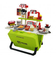 Детская игрушечная кухня "Фаст-фуд" 668-159/160(Green) с аксессуарами