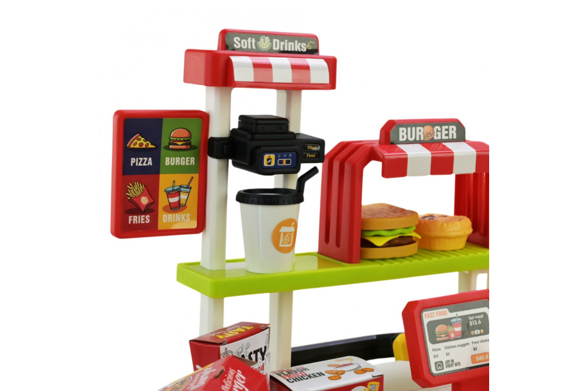 Детская игрушечная кухня "Фаст-фуд" 668-159/160(Green) с аксессуарами