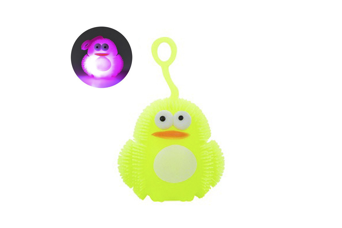 Игрушка-антистресс ежик "Пингвин" MS 3575(Yellow) мигает, 7 см