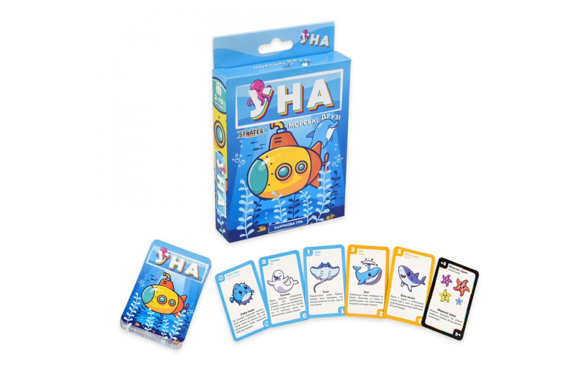 Карточная игра "УНА морские друзья" 30449 на украинском языке 108 карточек