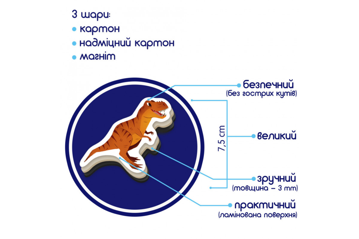 Набор магнитов Мир динозавров Большая магнитная история ML4032-04 EN 67 магнитов