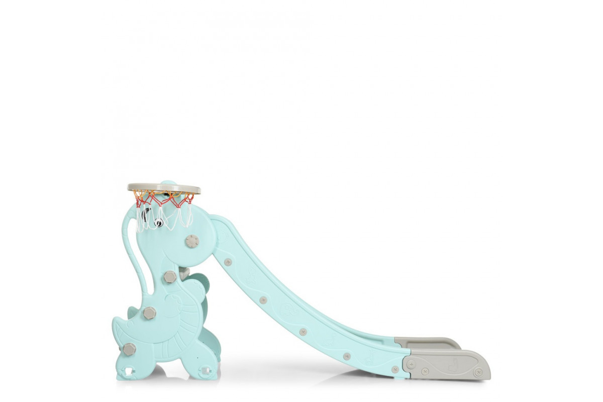 Детская горка YG2020-2-1-4 пластик, с баскетбольным кольцом