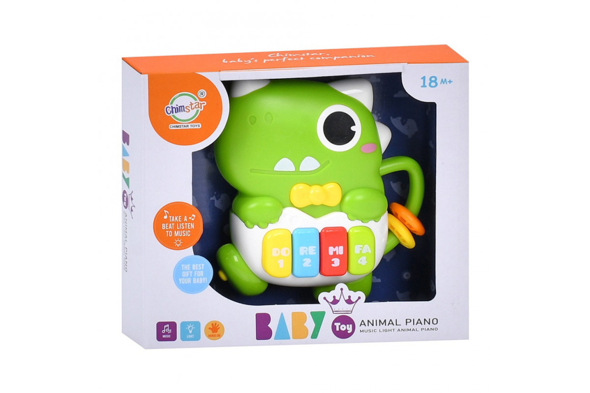 Дитяче піаніно "Динозаврик" 503-18 звуки тварин 15 см, музика
