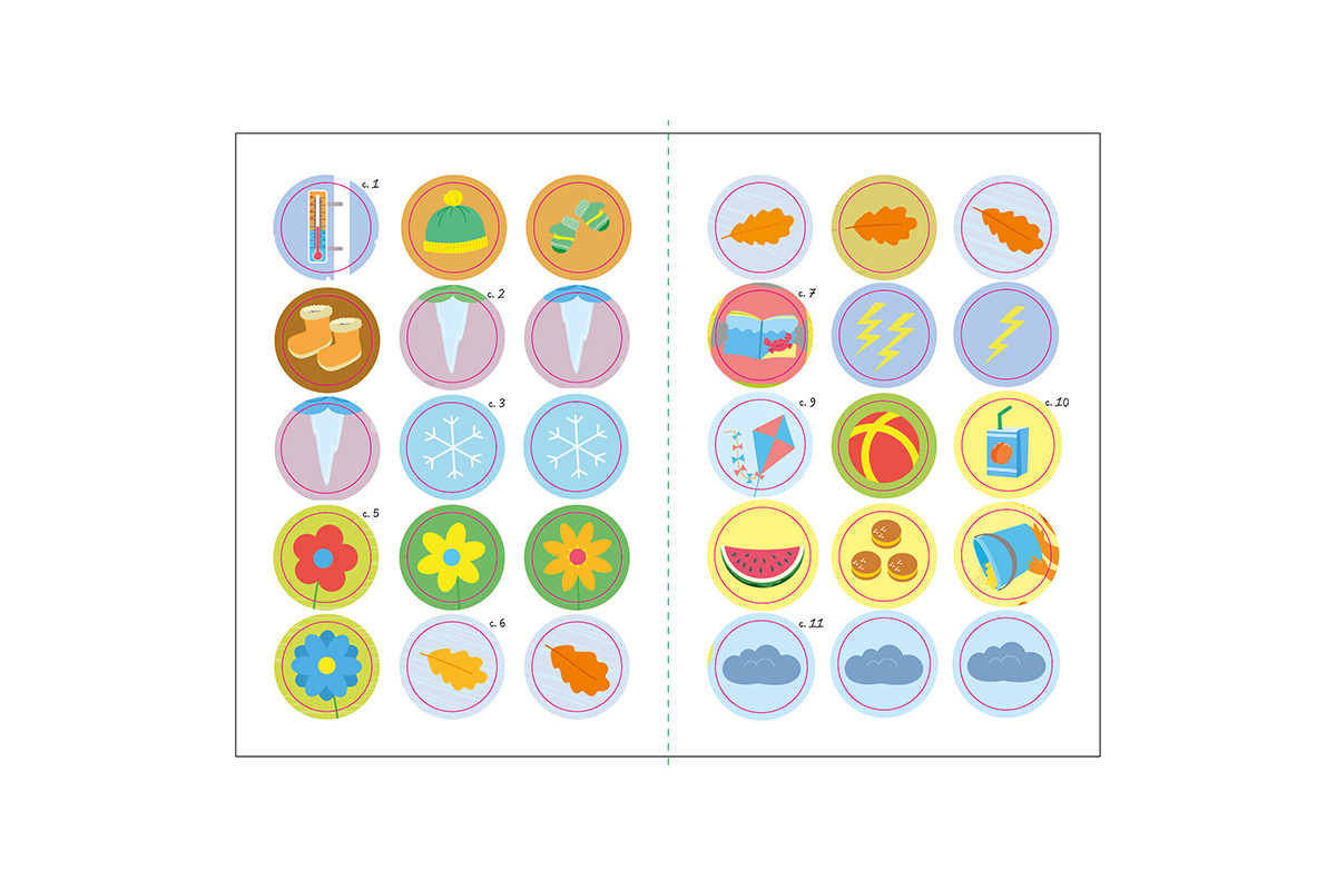 Книжка с наклейками Малыш Кис-Кис "Погода" 1841005, 12 страниц