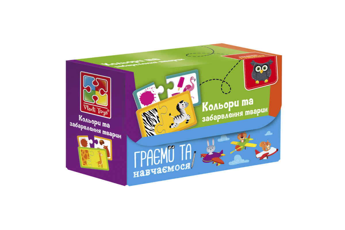 Пазлы "Найди пару. Цвета и окраска животных" VT5003-02 Укр