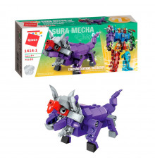 Дитячий Конструктор Qman 1414-1-6 трансформер (робот + динозавр) 93 дет  Triceratops