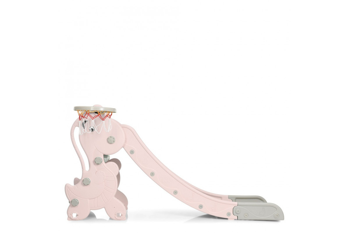 Детская горка YG2020-2-1-8 пластик, с баскетбольным кольцом